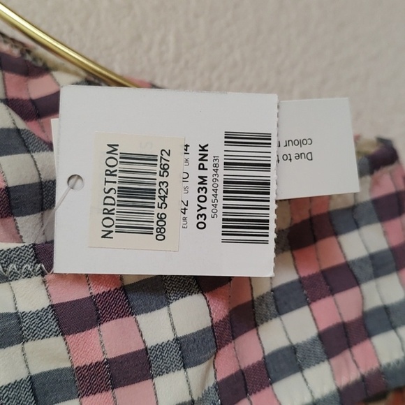 Topshop Plaid 2 Piece Bathing Suit Size 8 & 10 - Picture 2 of 6